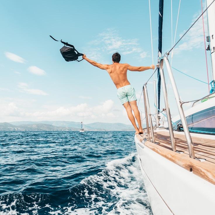 Luxurious yacht life scene